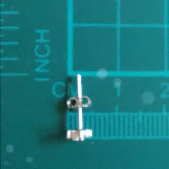 14K White Gold Plated Flower Earrings - Picture 12 of 12